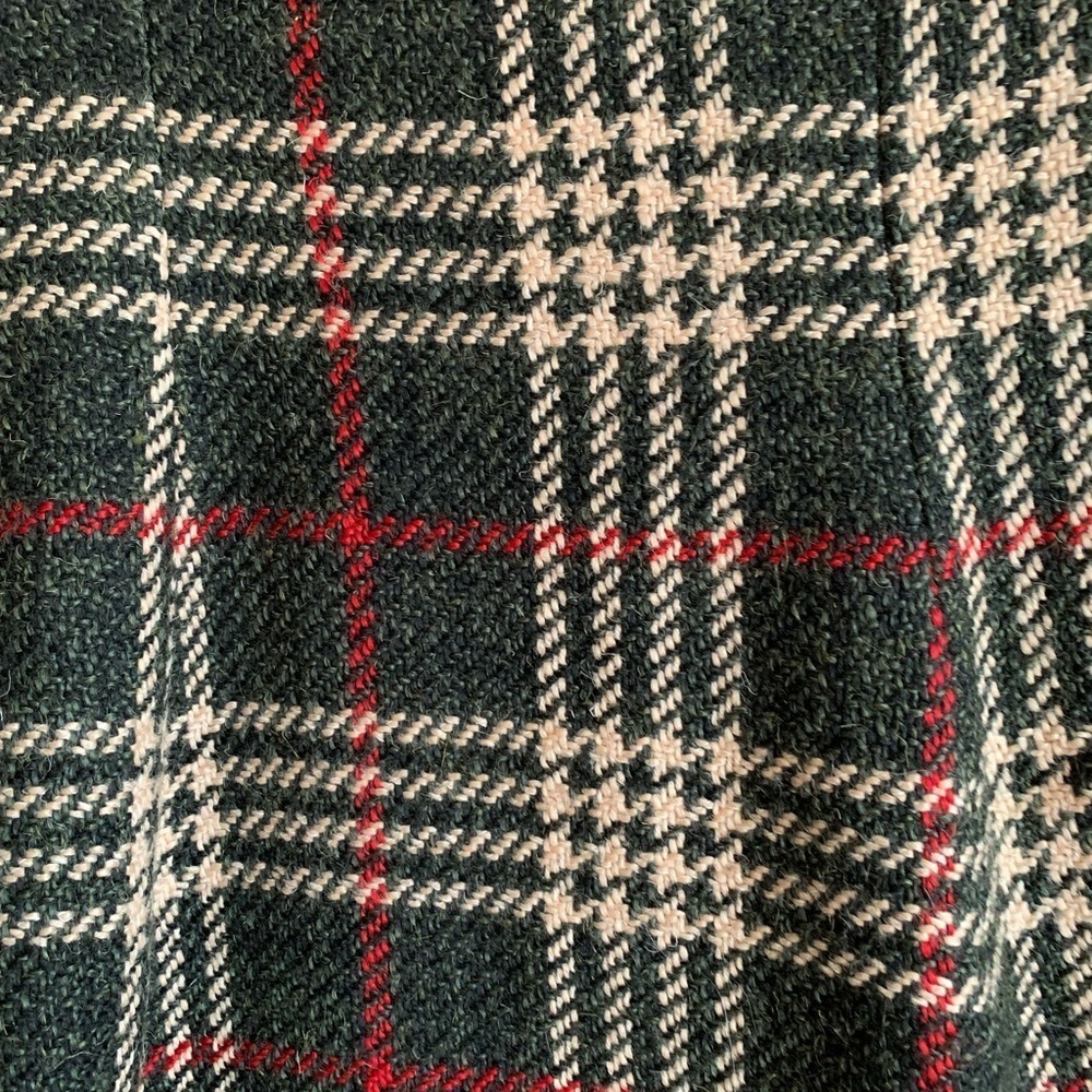 Vintage BANNED Plaid Faux Fur Trim Trench Coat Jacket Chic Fashion Designer - Picture 6 of 6